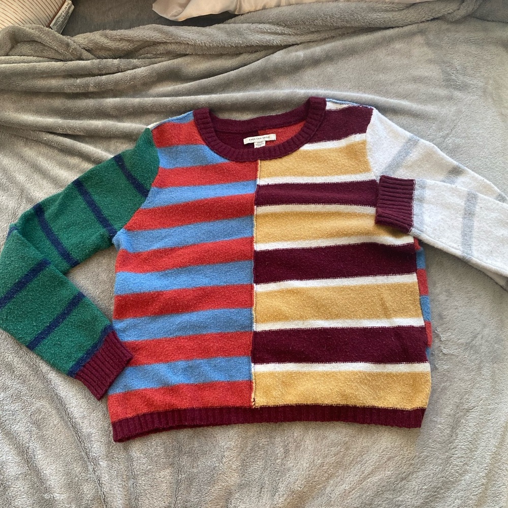 American Eagle Colorful Striped Sweater